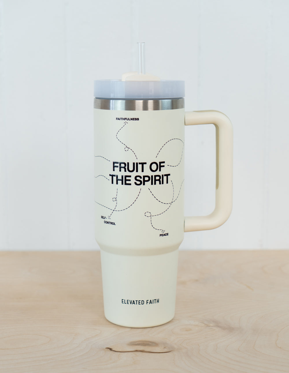 Elevated Faith Fruit of the Spirit 30 oz Tumbler — back view