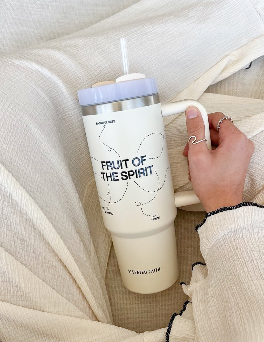 Elevated Faith Fruit of the Spirit 30 oz Tumbler — lifestyle context