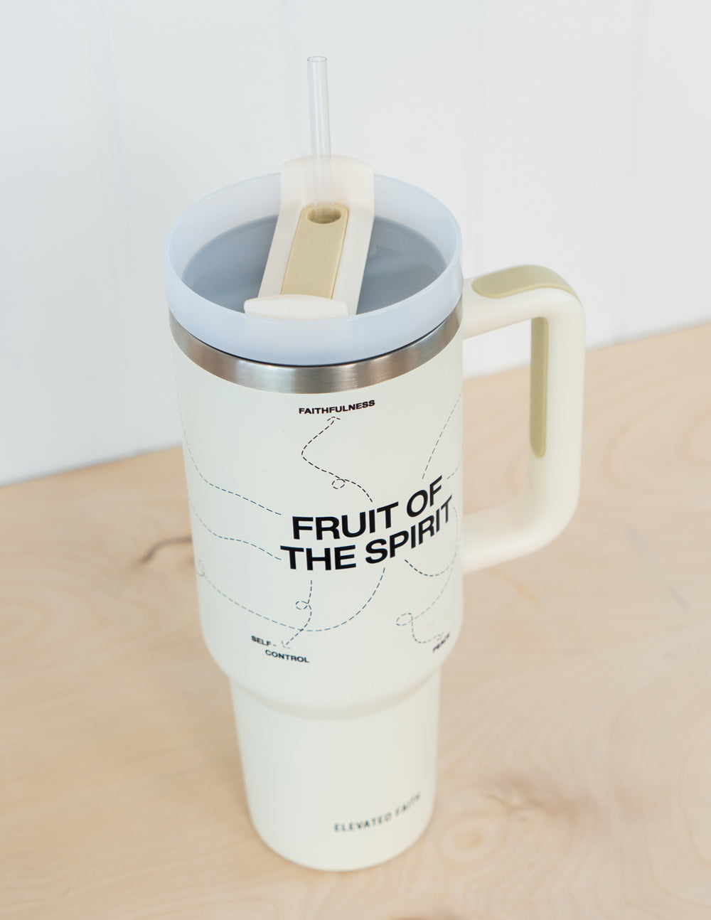 Elevated Faith Fruit of the Spirit 40 oz Tumbler — fabric or material detail