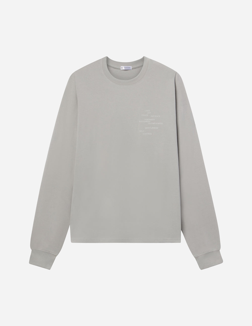 Elevated Faith Fruit of the Spirit Grey LS Unisex Tee — comparison shot