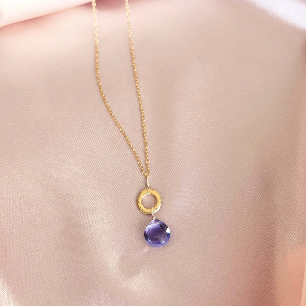 PARKEN JEWELRY Amethyst Mini Layering Necklace — main product shot
