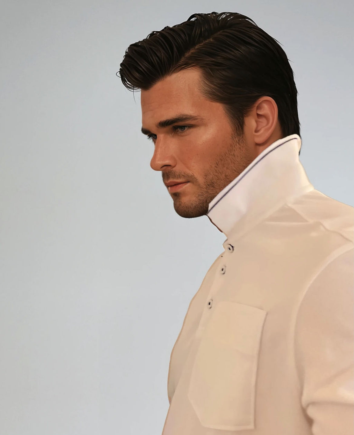 Buki Pocket Polo Shirt - White — detail close-up
