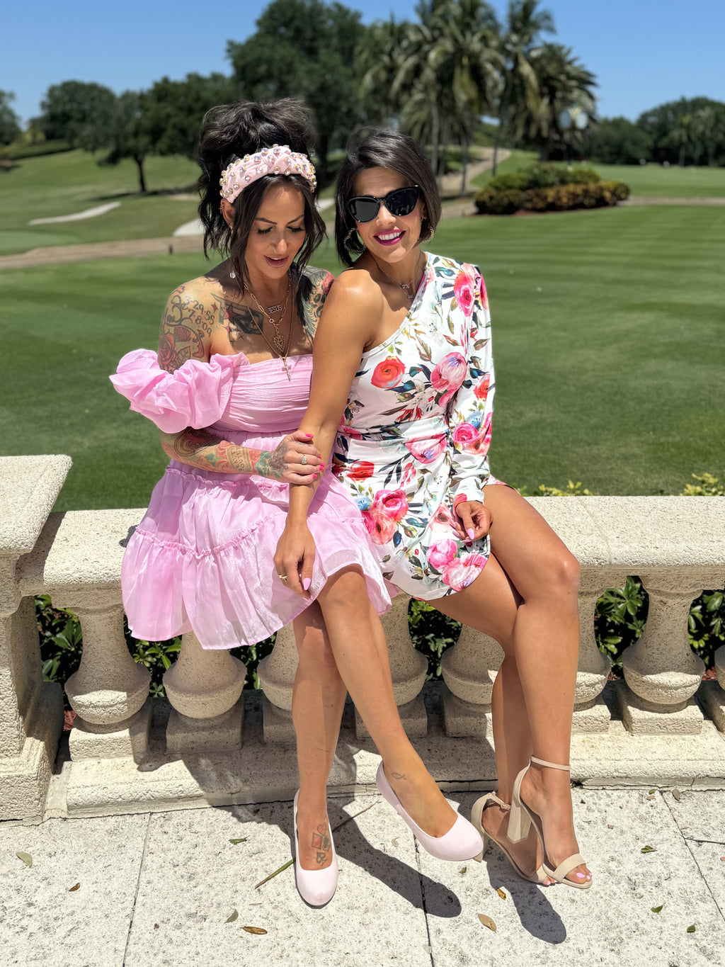 Pretty Little Patriot Pretty Little Patriot Humble Cupcake Pink Dress — Pretty Little Patriot branding close-up