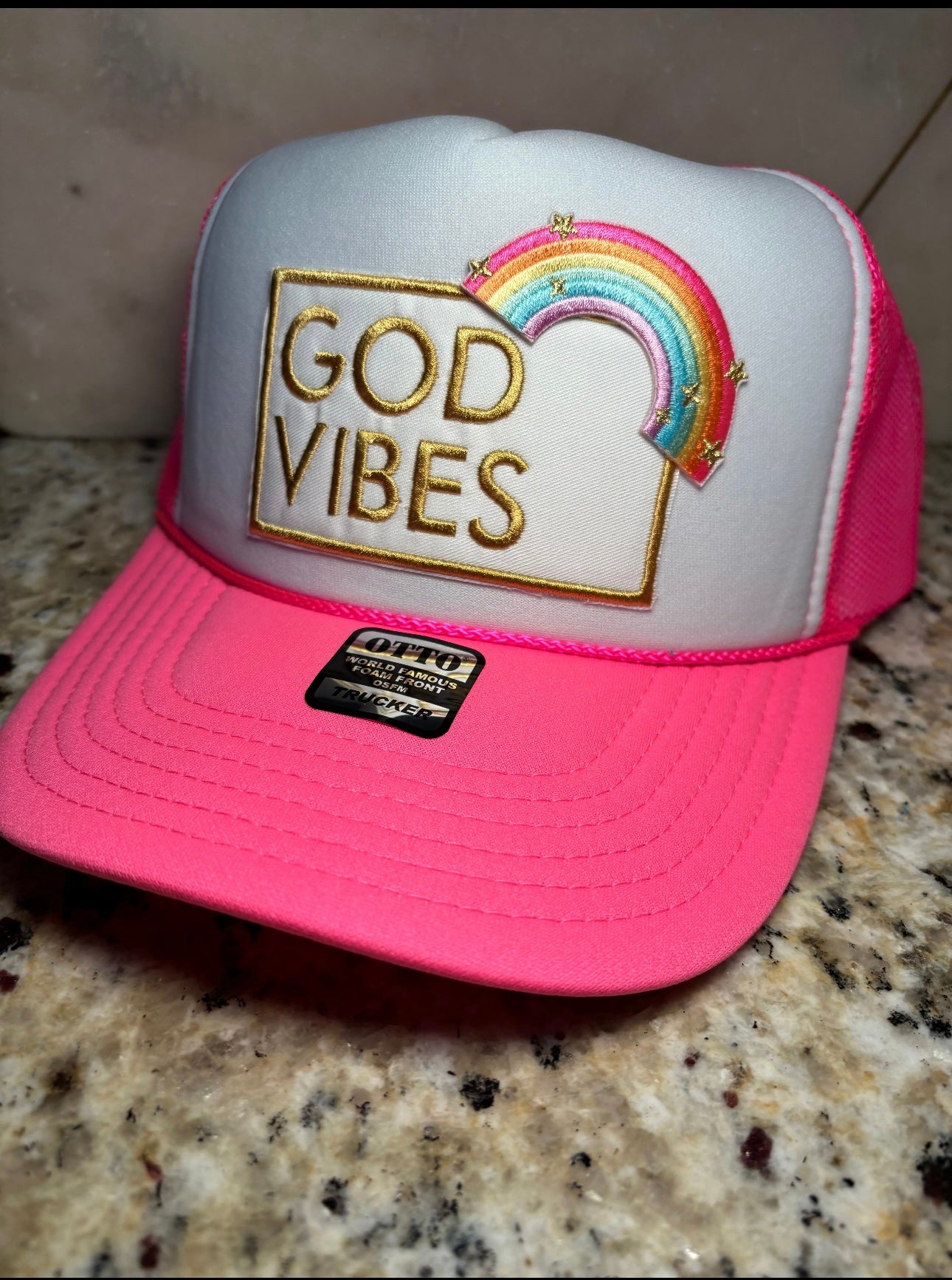 Pretty Little Patriot Pretty Little Patriot God Vibes Trucker Hat — detail shot 6