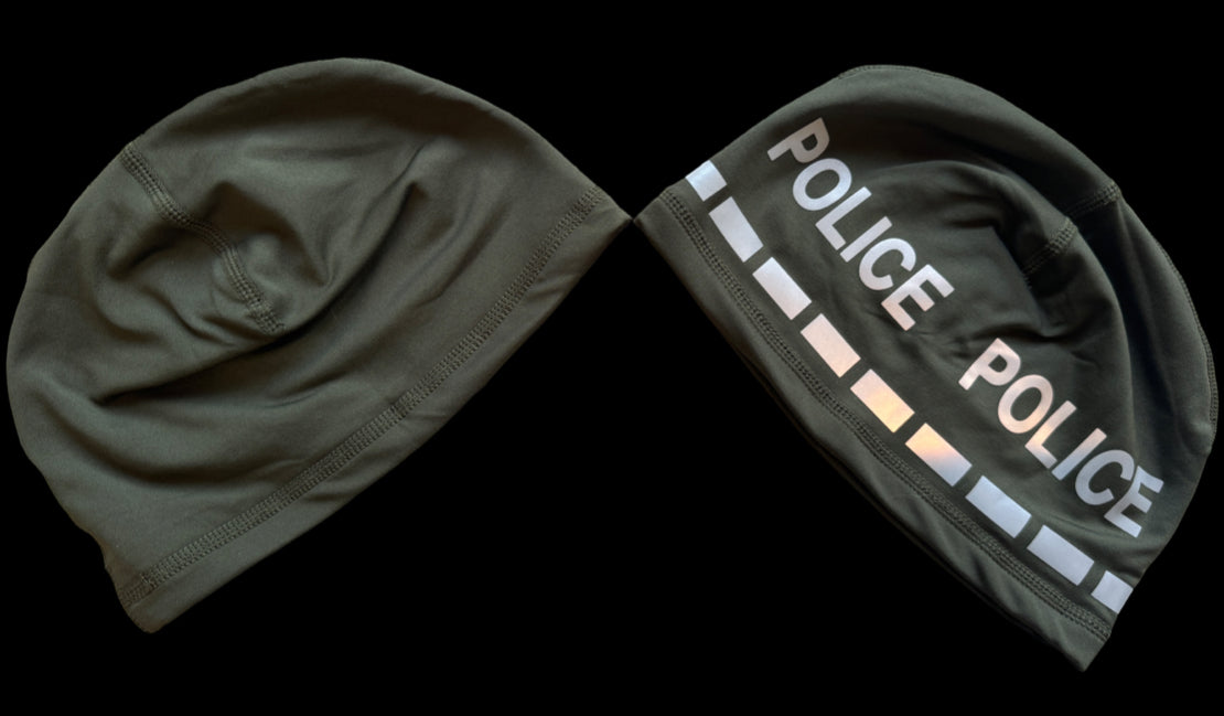 Police Beanie-Green Reversible POLICE — VisiBlue tactical gear for law enforcement