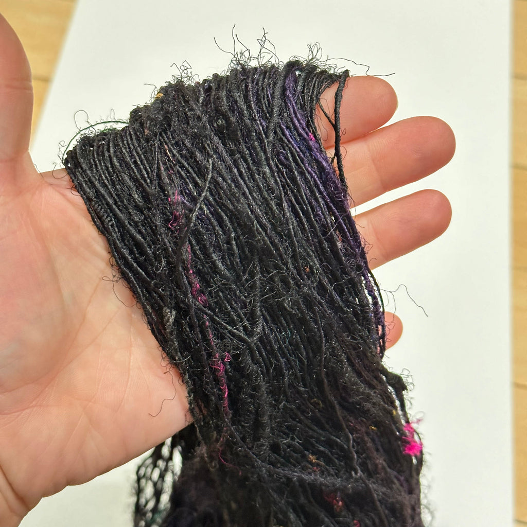 Darn Good Yarn Recycled Silk Yarn "Lux Adventure" — feature highlight