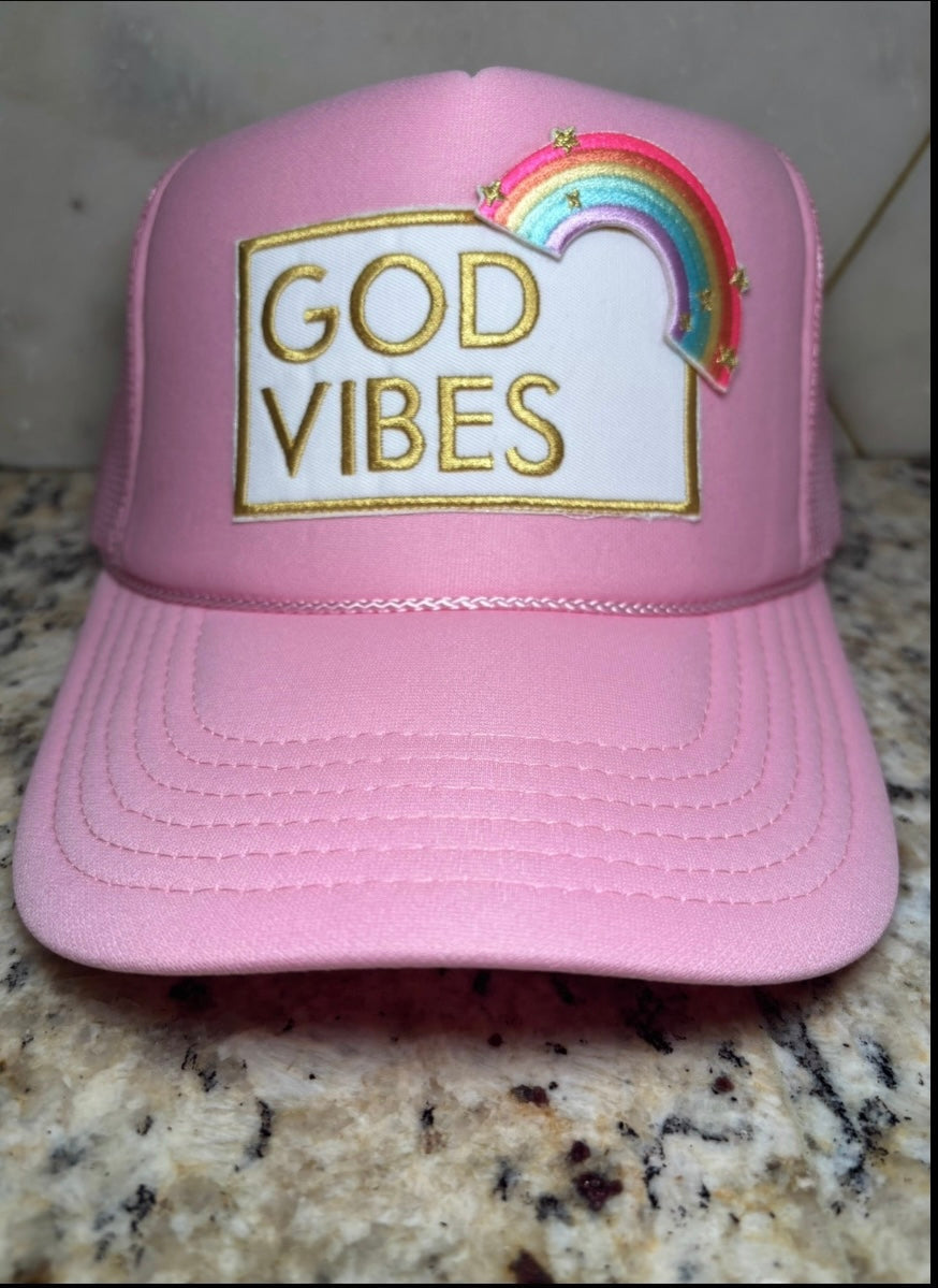 Pretty Little Patriot Pretty Little Patriot God Vibes Trucker Hat — construction detail