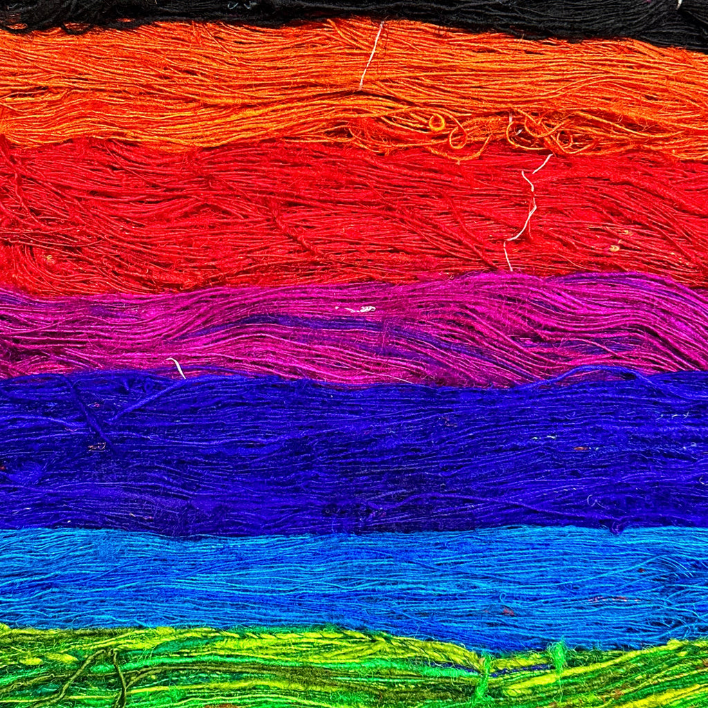 Darn Good Yarn Recycled Silk Yarn "Lux Adventure" — side view