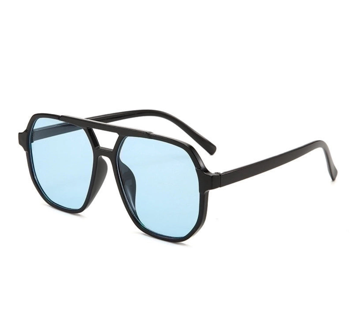 Pretty Little Patriot Pretty Little Patriot Hip Hop Color Block Sunglasses — Pretty Little Patriot branding close-up