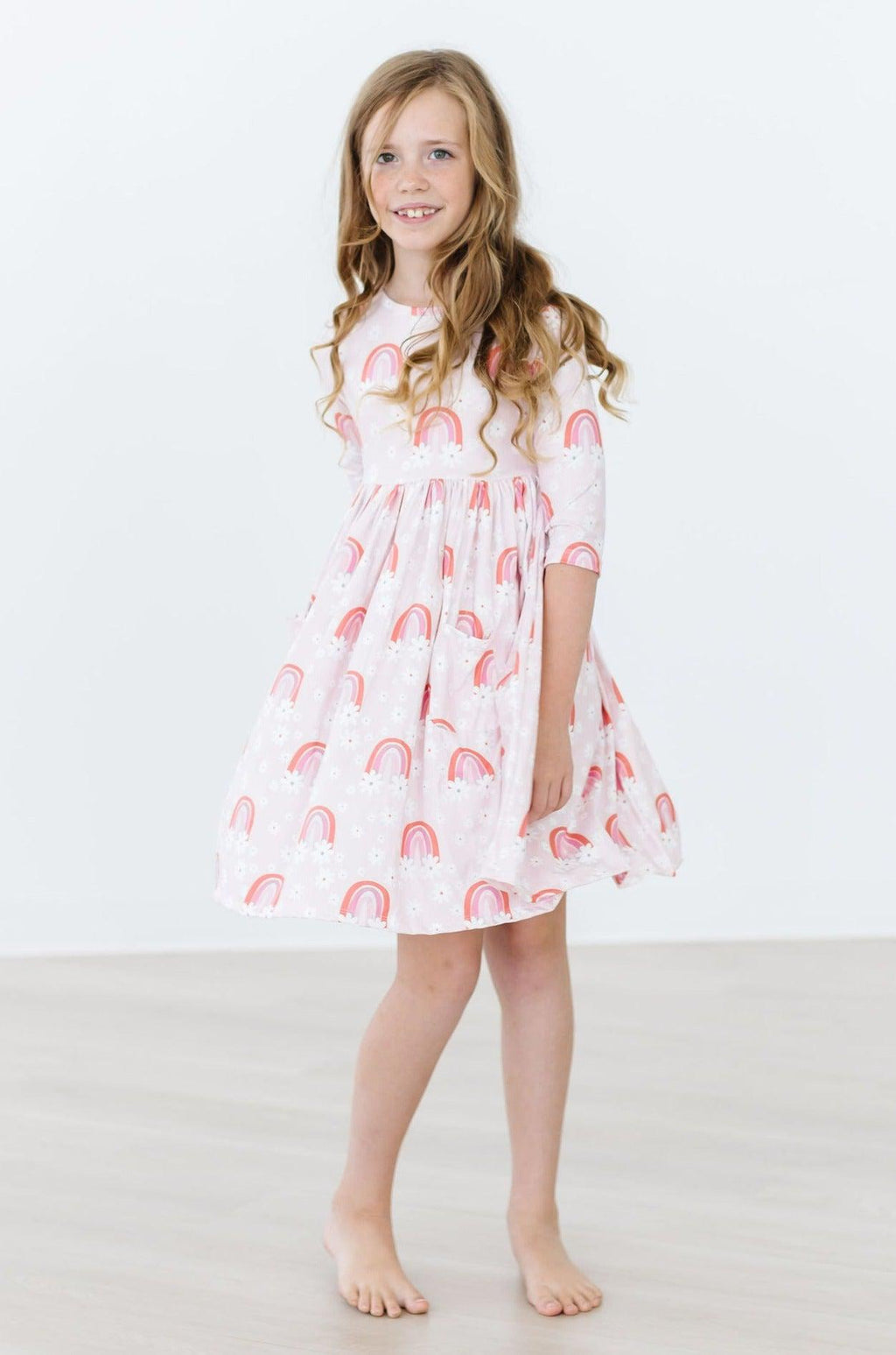Mila & Rose ® SALE Fun & Flowers 3/4 Sleeve Pocket Twirl Dress — side view