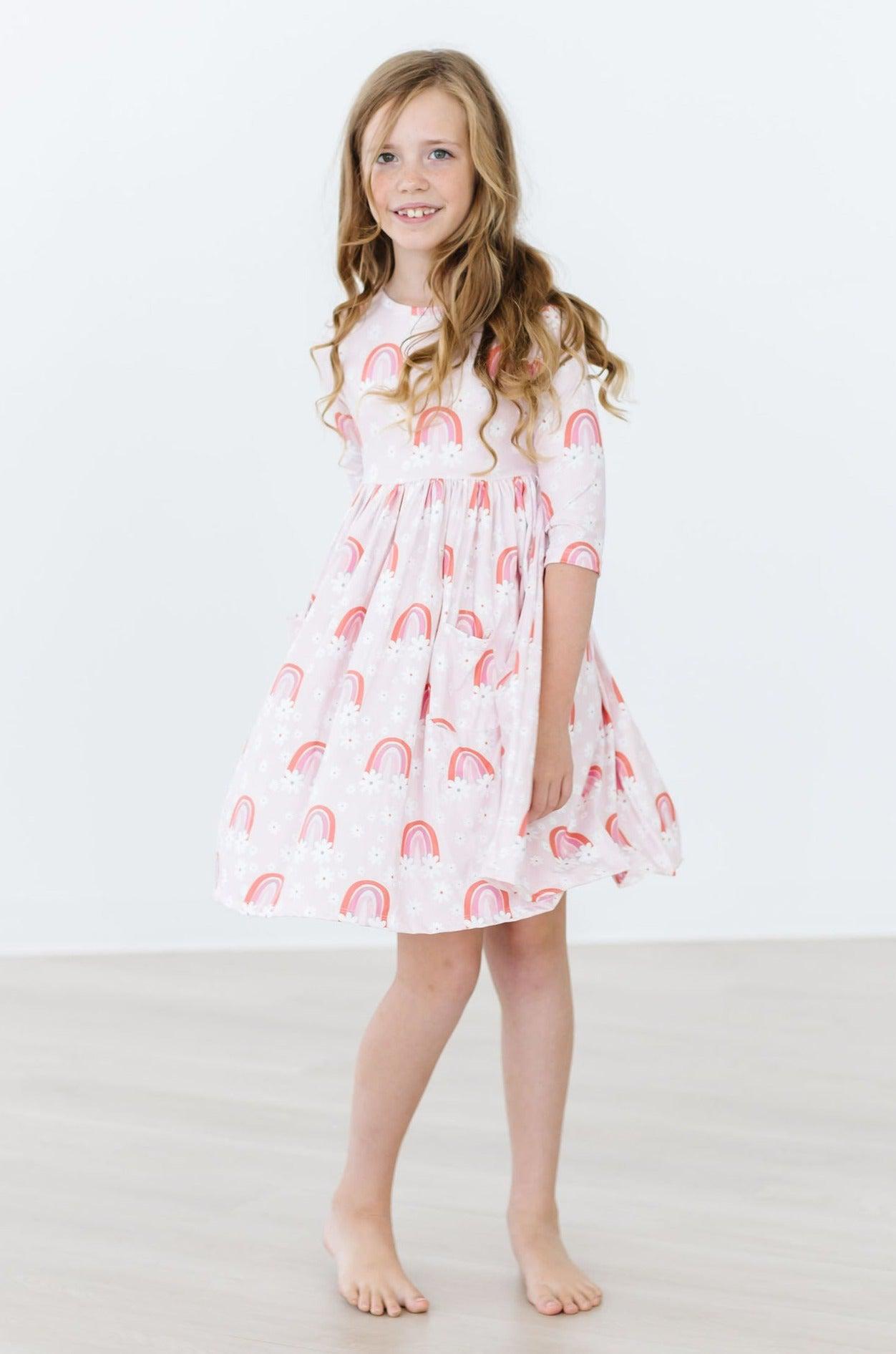 Mila & Rose ® SALE Fun & Flowers 3/4 Sleeve Pocket Twirl Dress — side view