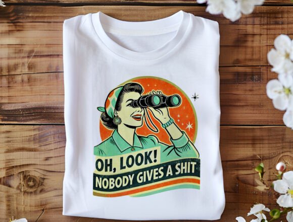 Spun Bamboo Funny Retro Woman Unisex Bamboo/Cotton Graphic T-Shirt — side view