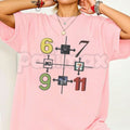 Funny 69 67 9/11 7-11 Meme T-Shirt – Sarcastic Gen Z Absurdist Numeric Graphic Tee