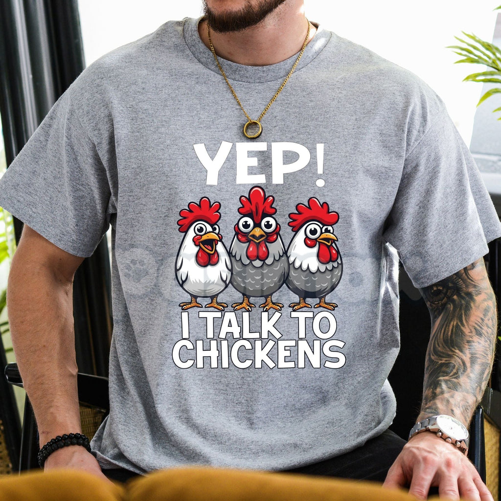 "Funny Chicken Lover" Graphic T-Shirt – Crazy Chicken Lady Gift Tee, Premium 100% Cotton Backyard Poultry Top, Soft Lived-In Heavyweight Sarcastic Farm Life Shirt, Made in USA