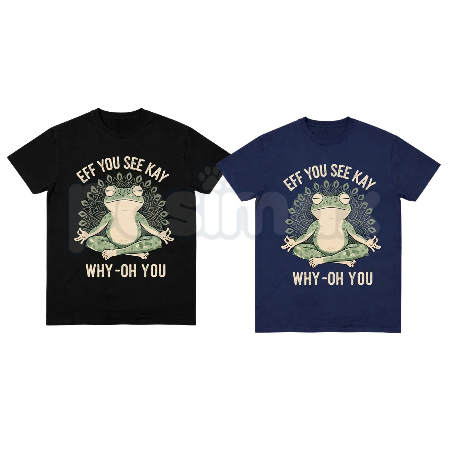 Funny "EFF YOU SEE KAY" Frog Meditation T-Shirt – Witty Zen Sarcasm Graphic Tee, Remastered Heavy Cotton Yoga Frog Top, Soft Lived-In Heavyweight Mindful Humor Shirt, Made in USA
