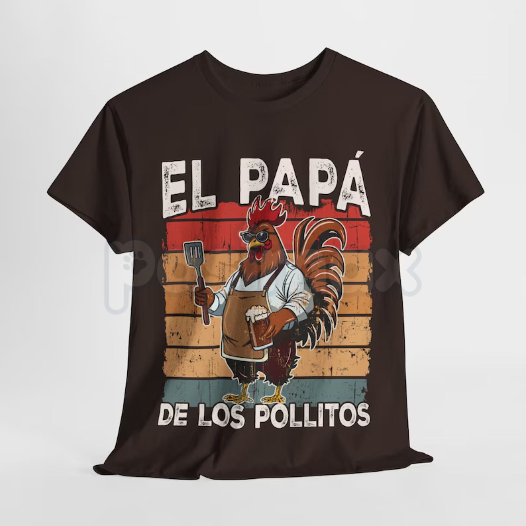 Funny "El Papa De Los Pollitos" T-Shirt – Spanish Día del Padre Latino Dad Novelty Quote Graphic Tee