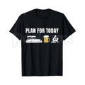 Funny Pontoon Boat "Plan For Today" T-Shirt – Beer & Boating Mens Graphic Tee, Premium 100% Cotton Lake Life Humor Top, Soft Lived-In Heavyweight Nautical Drinking Shirt, Made in USA