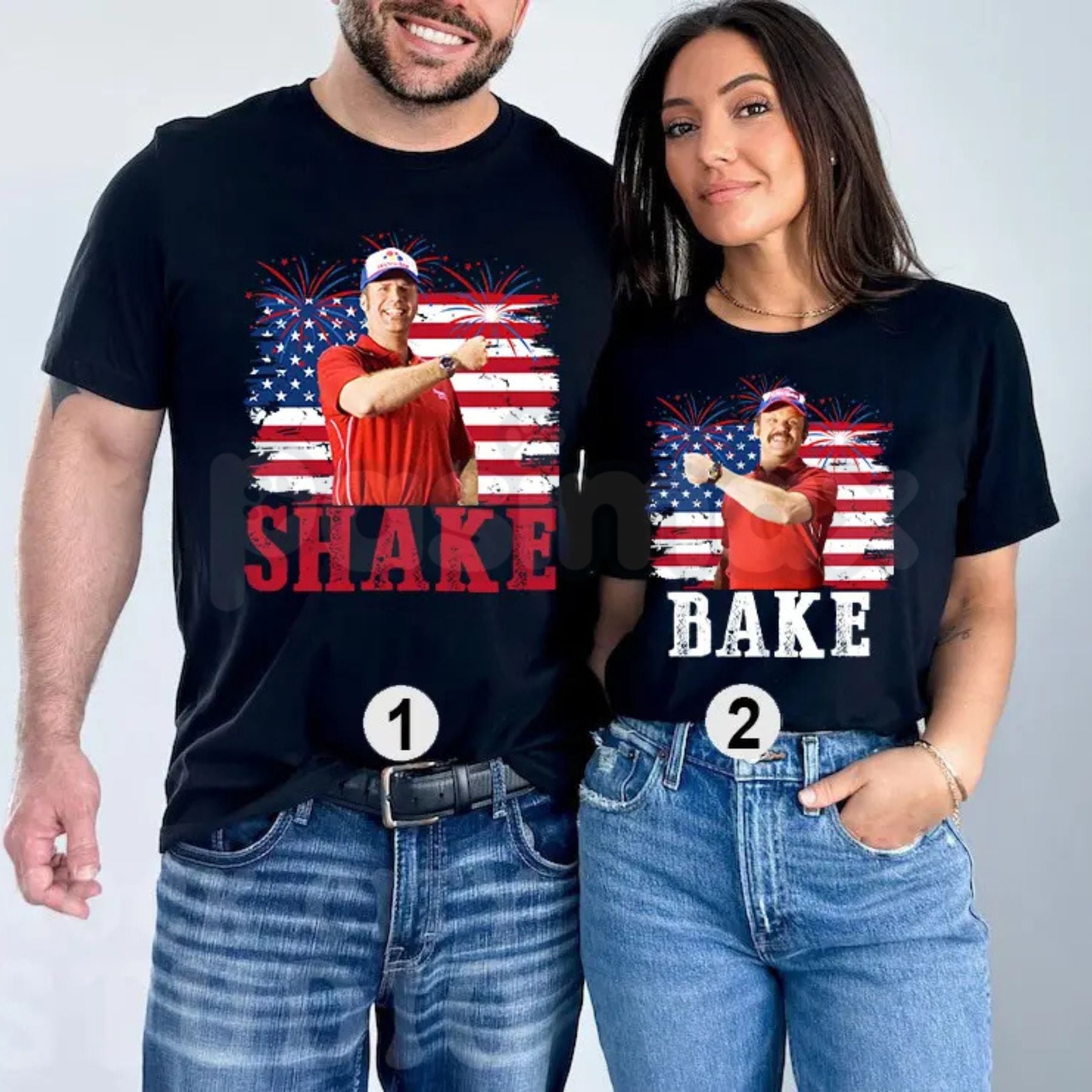 Funny "Shake and Bake" 4th of July T-Shirt – Couples Independence Day Matching Novelty Graphic Tee