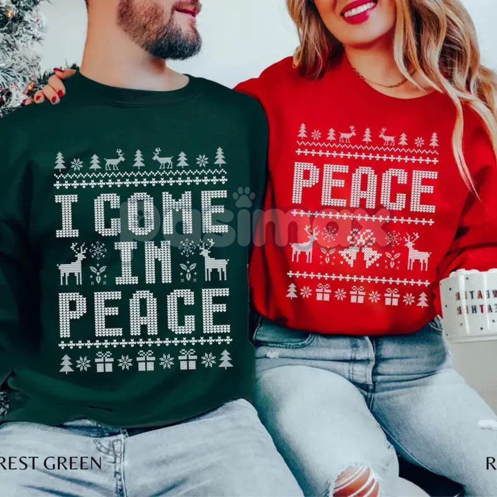 Pasimax Funny Ugly Christmas Sweatshirts for Couples – Matching Holiday Humor Crewnecks — main product shot