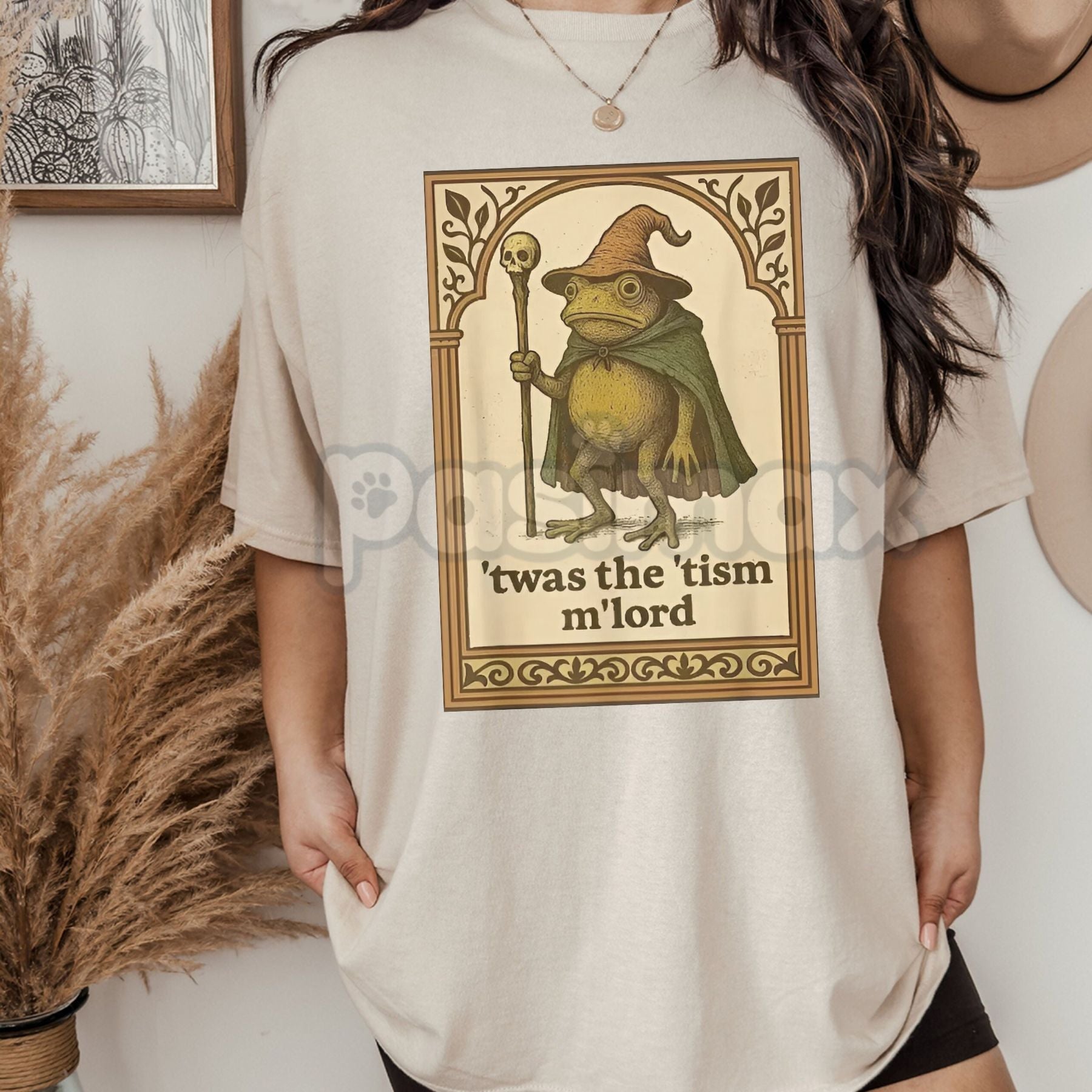 Pasimax Funny Wizard Frog Autism Consciousness T-Shirt - Whimsical Neurodiversity Support Tee, Surreal Fantasy Awareness Appa