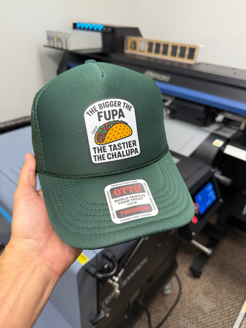 Luckless Outfitters Fupa Chalupa | Funny Taco Trucker Hat — side view