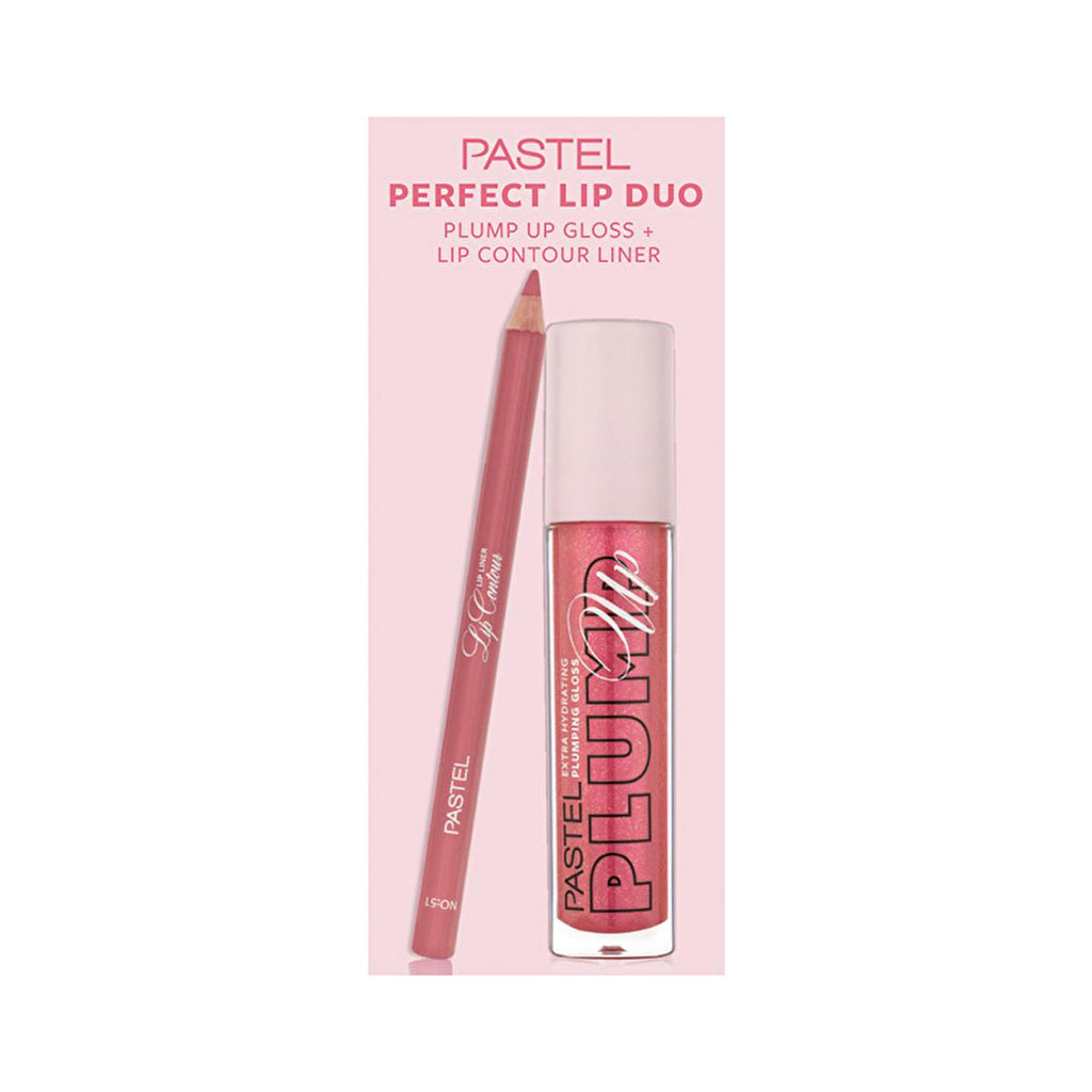 Pastel Perfect: Plumping Lip Gloss & Contour Liner Duo - Achieve Fuller, Defined Lips with Ultra-Glossy Finish