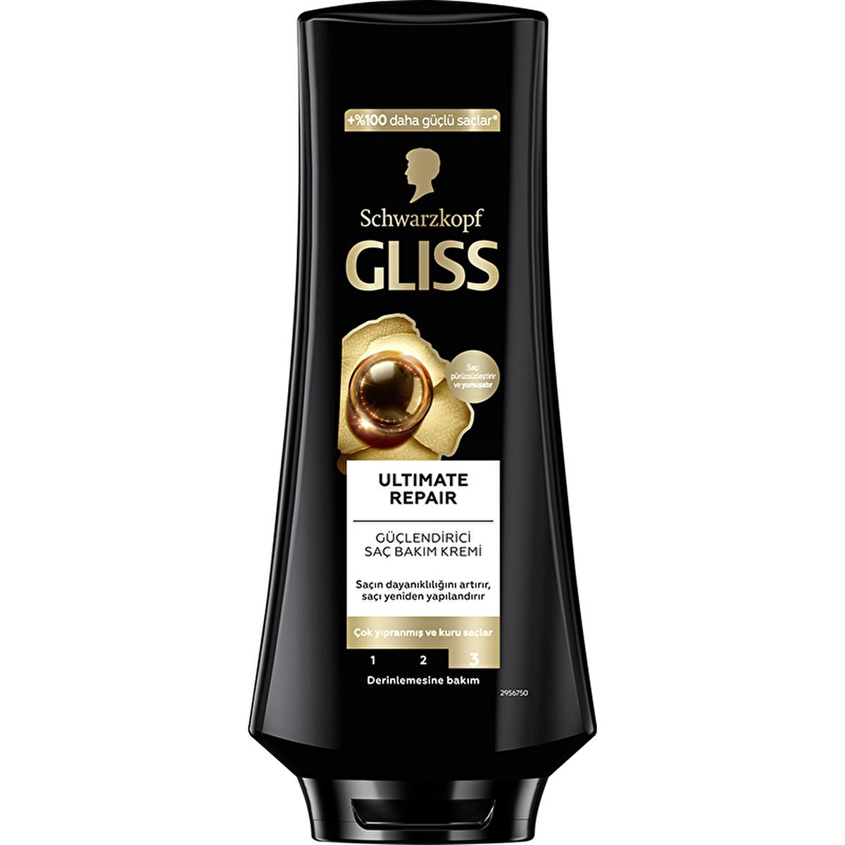 Gliss Ultimate Repair Conditioner: Deeply Repairs Damaged Hair, Strengthens & Restores Shine, Keratin & Black Pearl, 12.17 fl oz