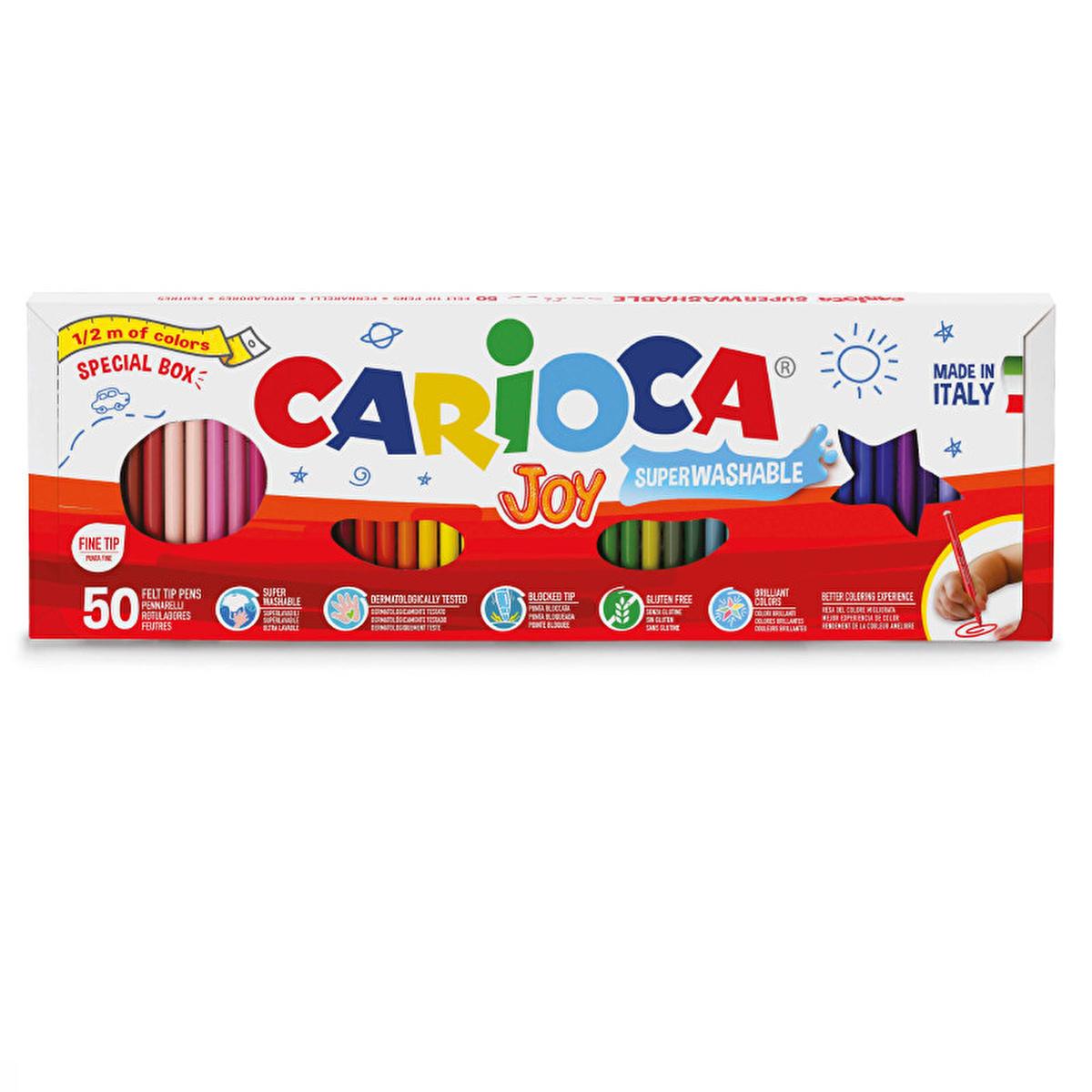Carioca Washable Markers or Coloring Pens - 50 Unit Pack - Italy Made