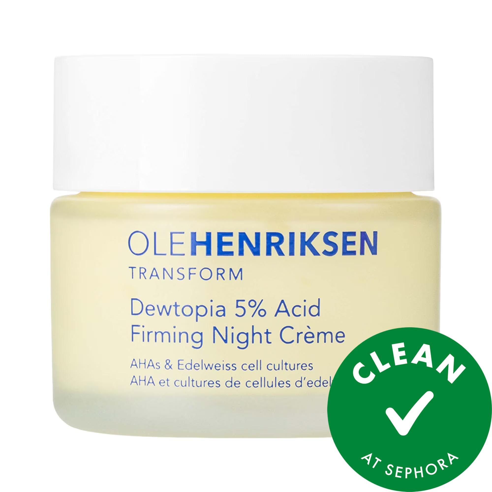 Dewtopia Vegan Firming Night Cream with 5% AHA - Anti-Aging, Cruelty-Free Skincare for Smoother, Brighter Skin