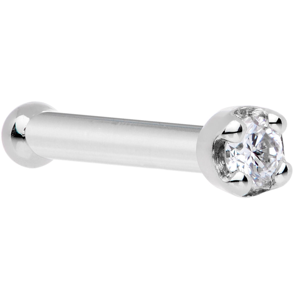 BodyCandy Solid 14K White Gold 1.5mm Genuine Diamond Nose Ring — in-use photo