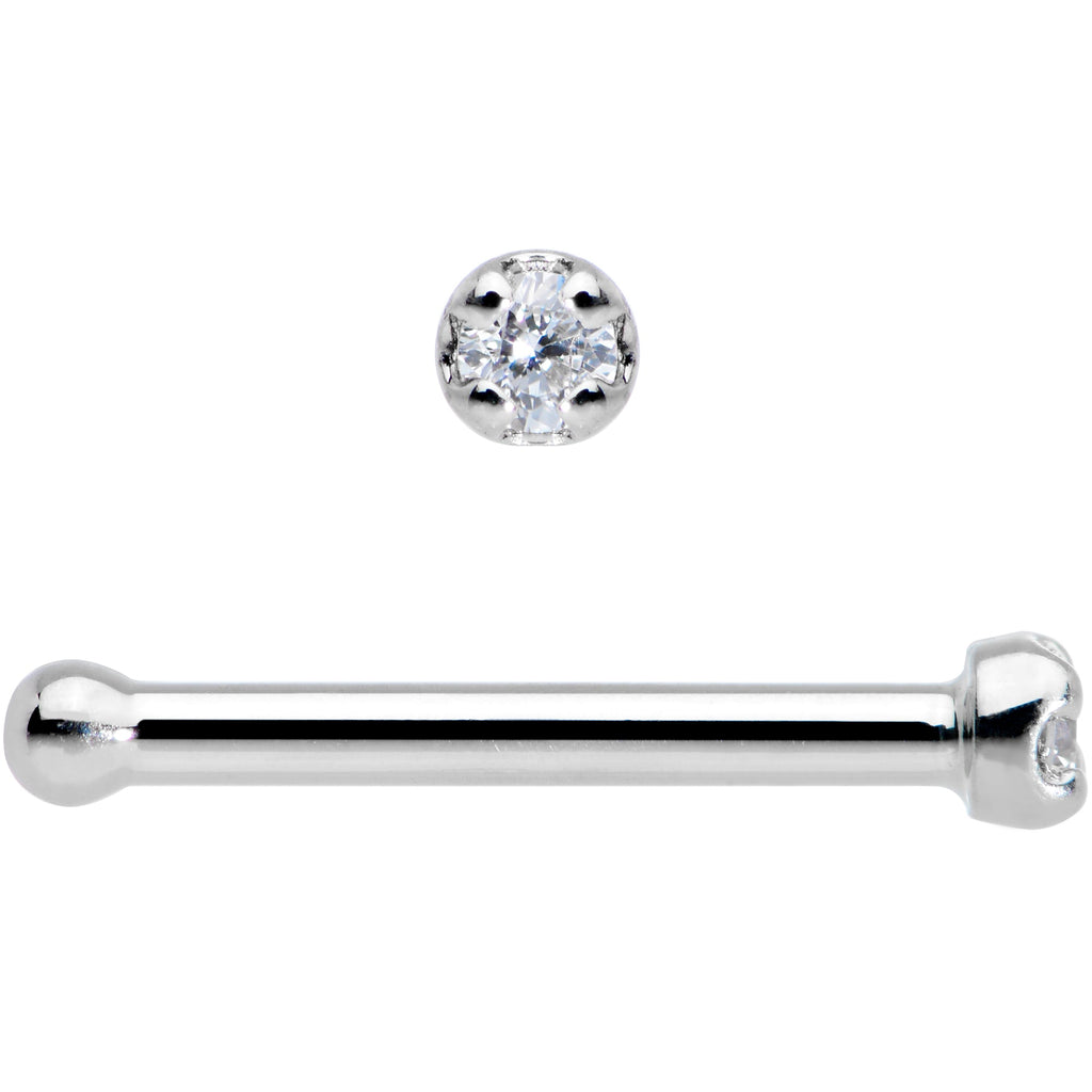 BodyCandy 18G Solid 14k White Gold 1.5mm Genuine Diamond Nose Bone — lifestyle context
