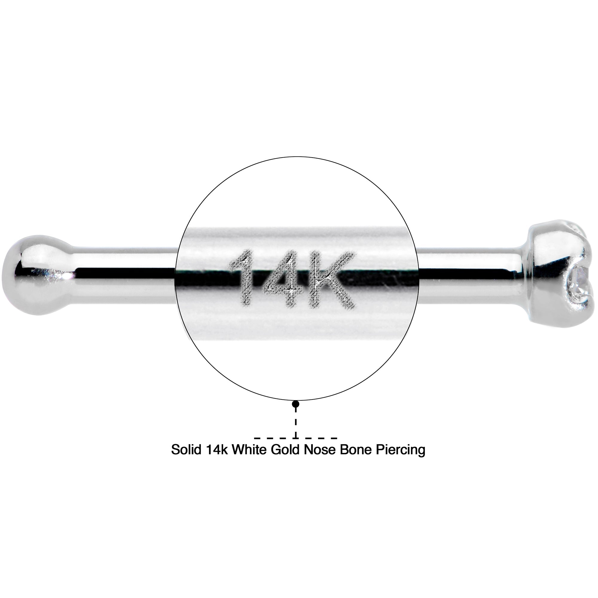 BodyCandy Solid 14K White Gold 1.5mm Genuine Diamond Nose Ring — packaging