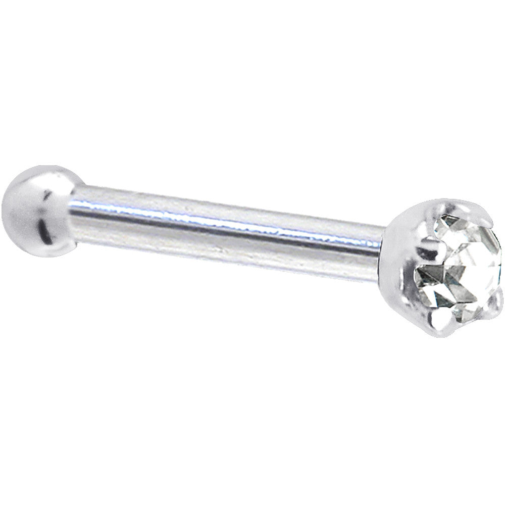 BodyCandy Solid 14K White Gold 1.5mm Genuine Diamond Nose Ring — side view