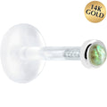 BodyCandy 16G 5/16 Solid 14K White Gold 2mm Genuine Labradorite Bioplast Tragus Earring Stud — main product shot