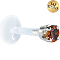 BodyCandy 16G 5/16 Solid 14K White Gold 3mm Brown Cubic Zirconia Bioplast Tragus Earring Stud — main product shot