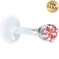 BodyCandy 16G 5/16 Solid 14K White Gold 3mm Salmon Cubic Zirconia Bioplast Tragus Earring Stud — main product shot