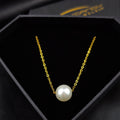 BodyCandy Stainless Steel Gold Tone PVD Chain Necklace Minimalist Pearl Pendant Necklace — main product shot