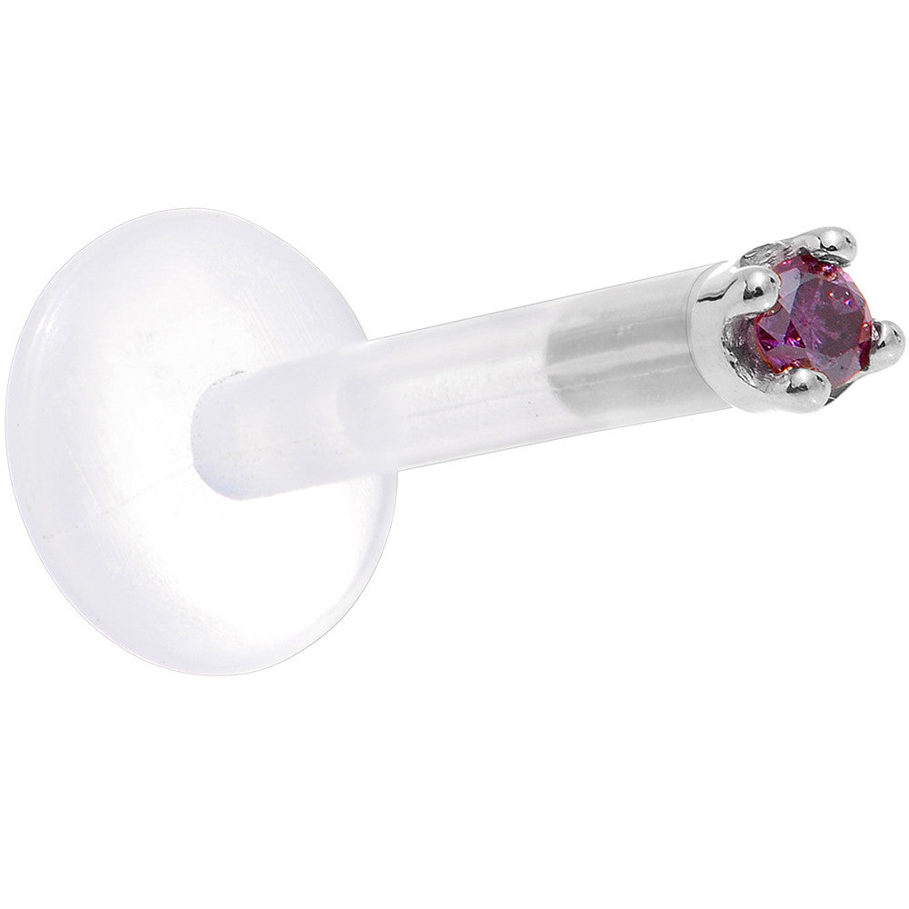 BodyCandy Solid 14K White Gold 1.5mm Genuine Purple Diamond Bioplast Push in Labret — lifestyle context