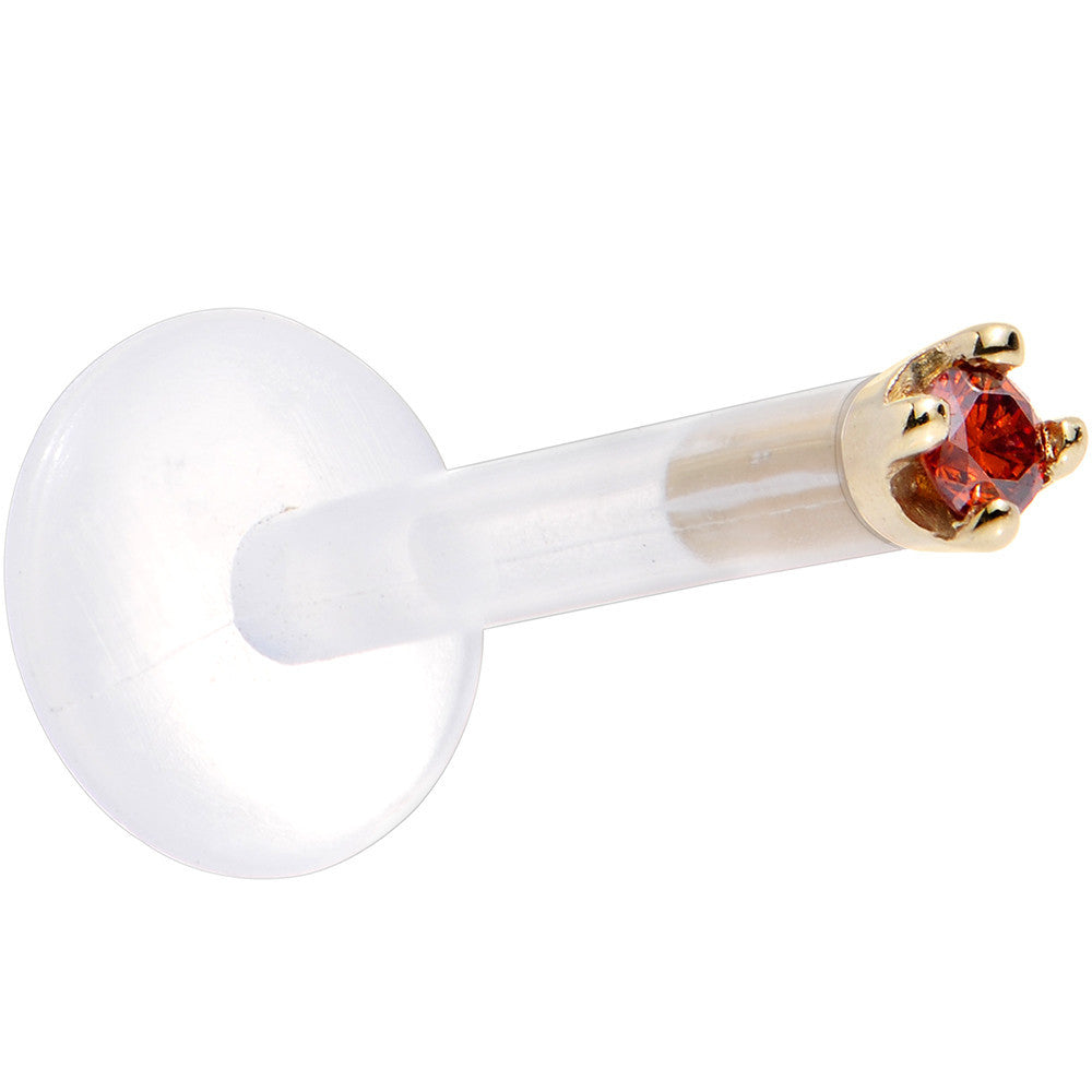 BodyCandy Solid 14K Yellow Gold 1.5mm Genuine Red Diamond Bioplast Push in Labret — lifestyle context