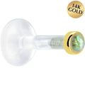 BodyCandy Solid 14K Yellow Gold 2mm Genuine Labradorite Bioplast Push in Monroe — main product shot