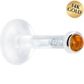 BodyCandy Solid 14K White Gold 2mm Genuine Citrine Bioplast Push in Monroe — main product shot