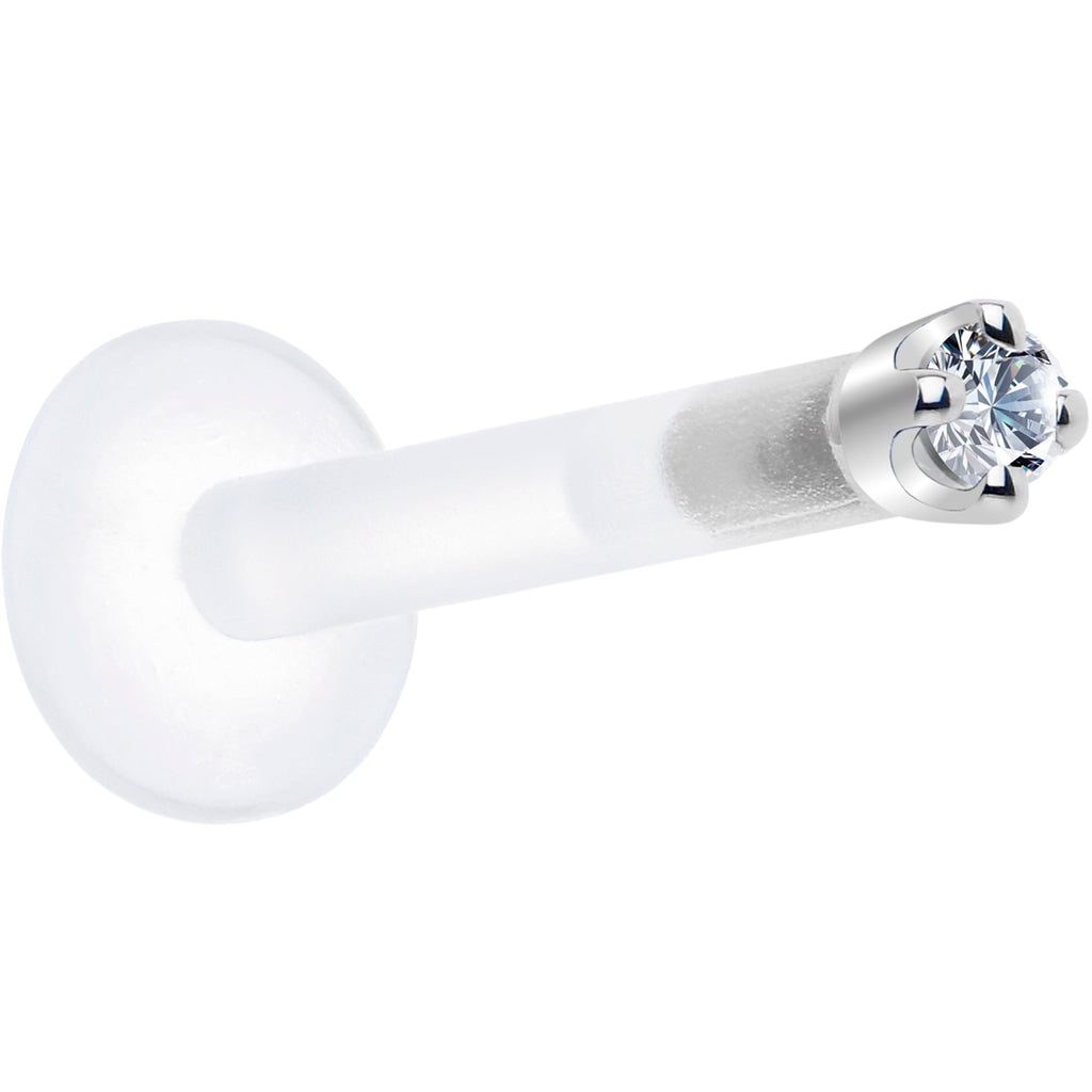 BodyCandy Solid 14K White Gold 1.5mm Genuine Diamond Bioplast Push in Monroe — alternative angle