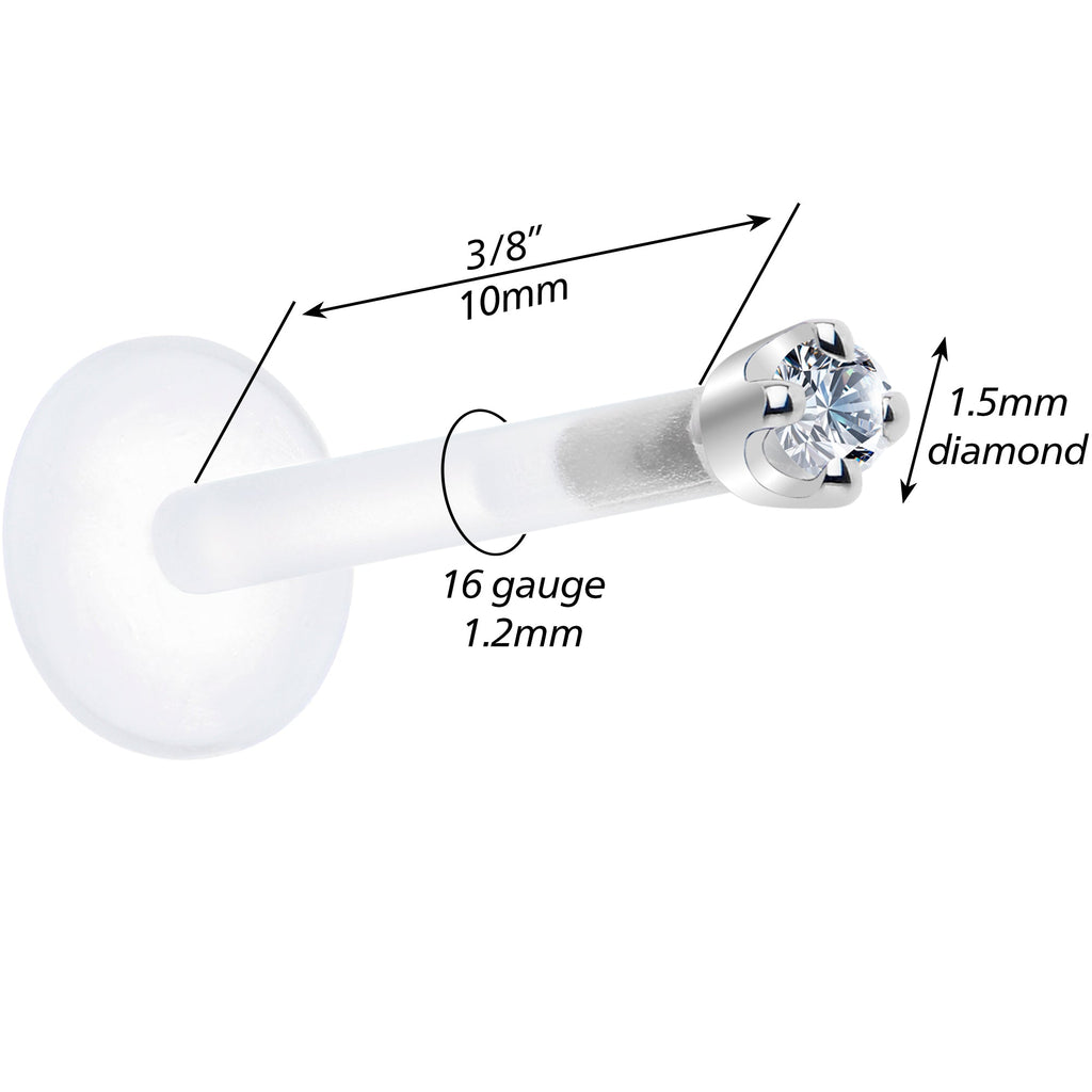 BodyCandy Solid 14K White Gold 1.5mm Genuine Diamond Bioplast Push in Monroe — comparison shot