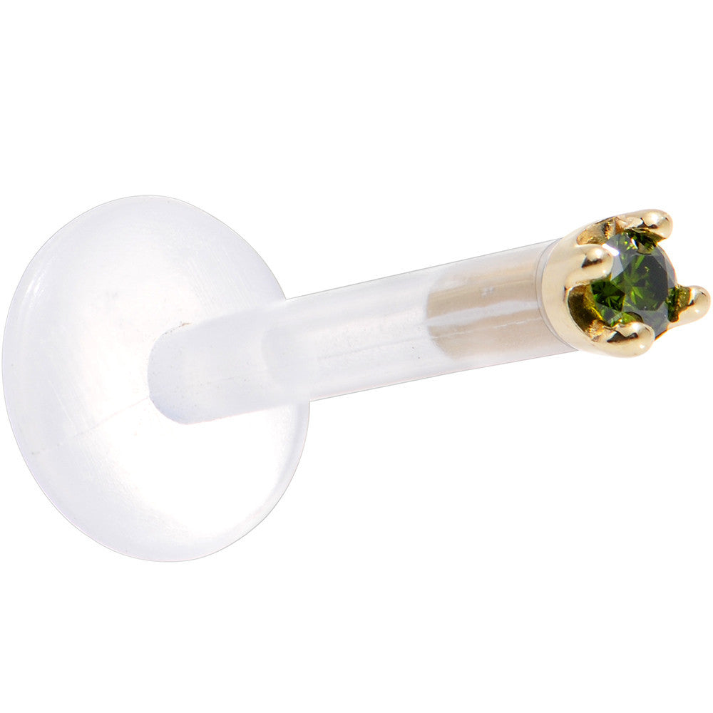 BodyCandy Solid 14K Yellow Gold 1.5mm Genuine Green Diamond Bioplast Push in Monroe — lifestyle context