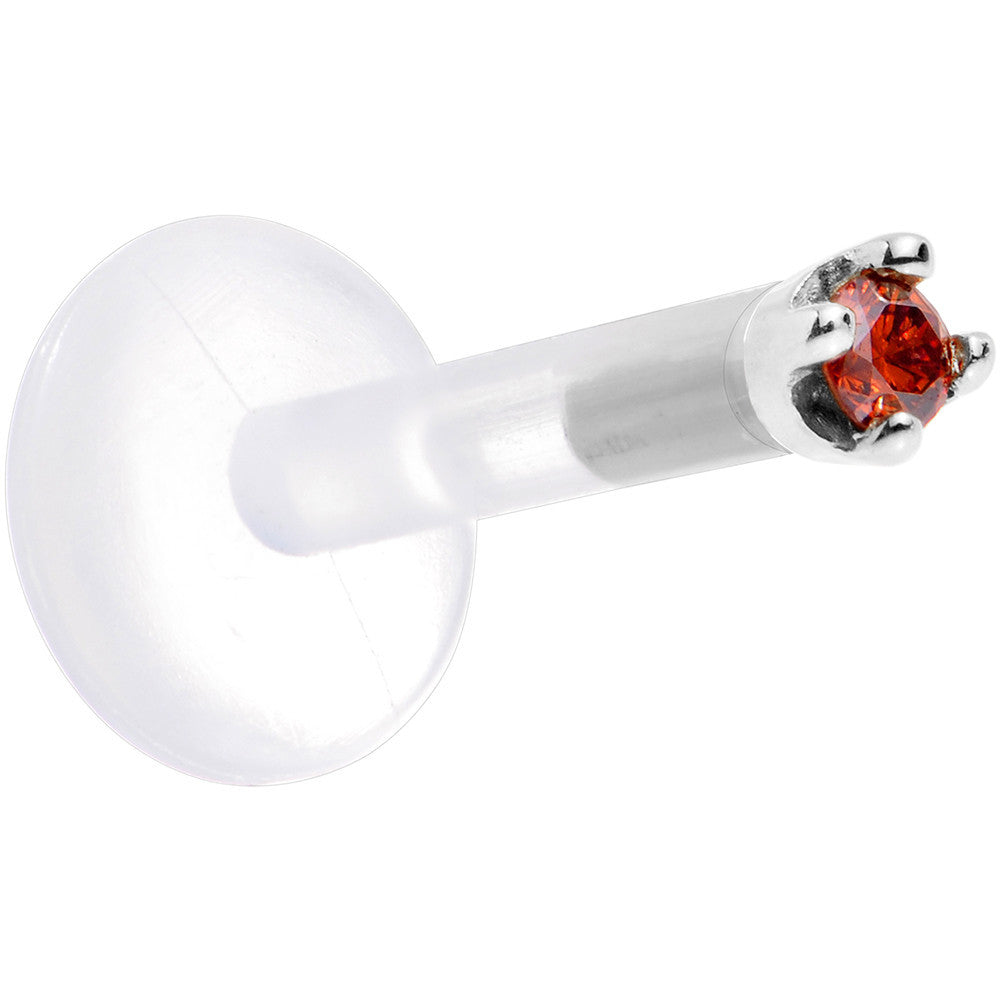 BodyCandy Solid 14K White Gold 1.5mm Genuine Red Diamond Bioplast Push in Monroe — detail close-up