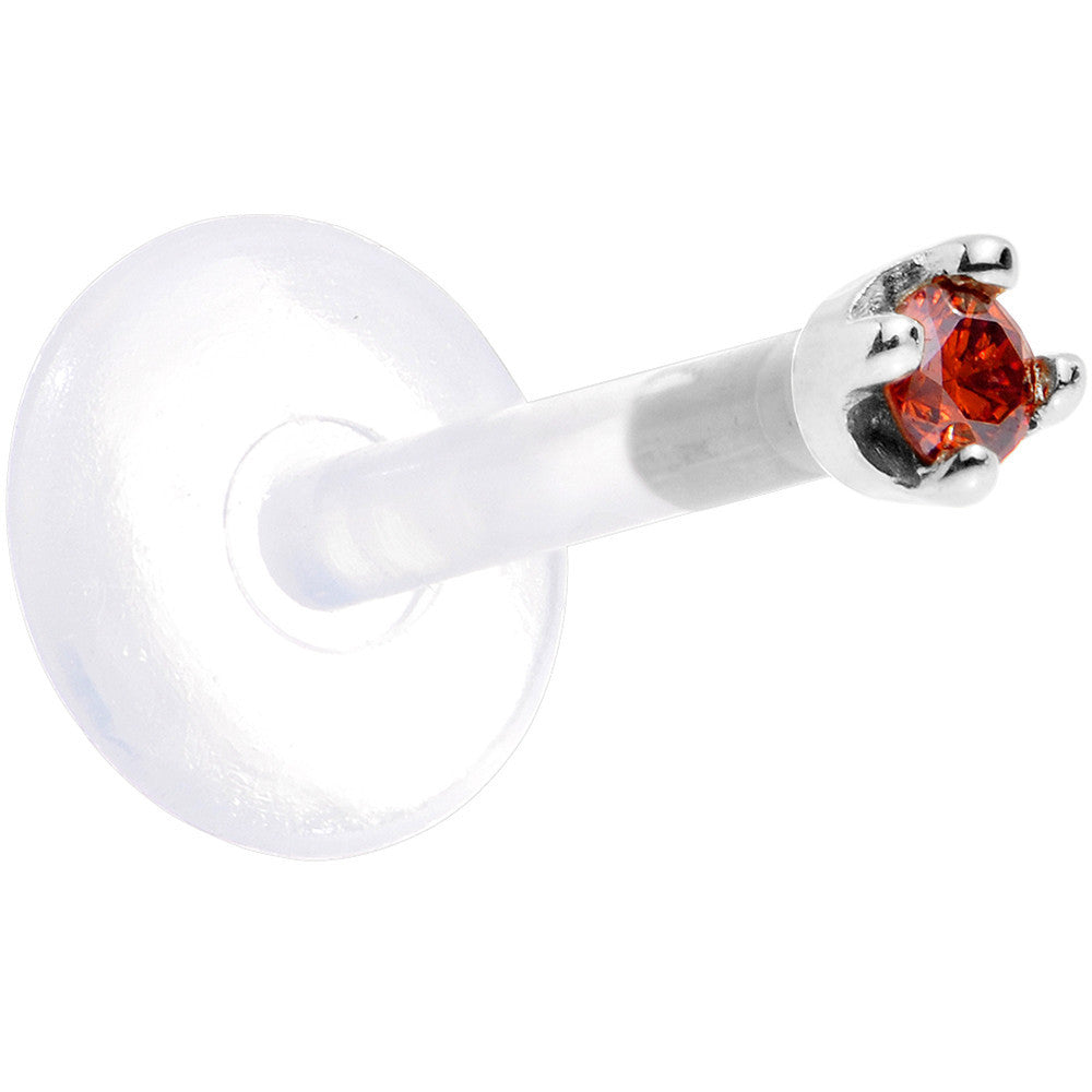 BodyCandy Solid 14K White Gold 1.5mm Genuine Red Diamond Bioplast Push in Monroe — side view
