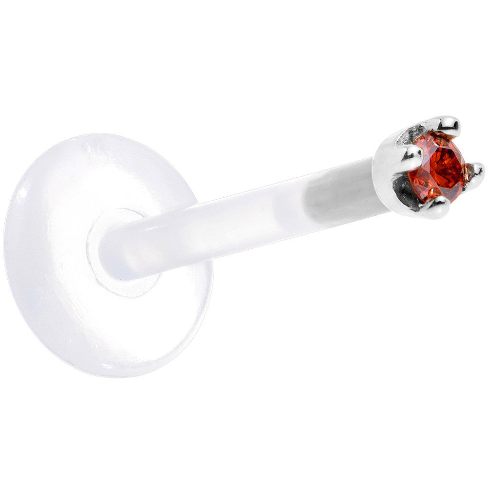 BodyCandy Solid 14K White Gold 1.5mm Genuine Red Diamond Bioplast Push in Monroe — back view