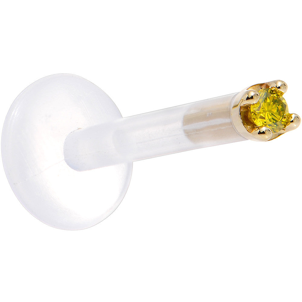 BodyCandy Solid 14K Yellow Gold 1.5mm Genuine Yellow Diamond Bioplast Push in Monroe — lifestyle context