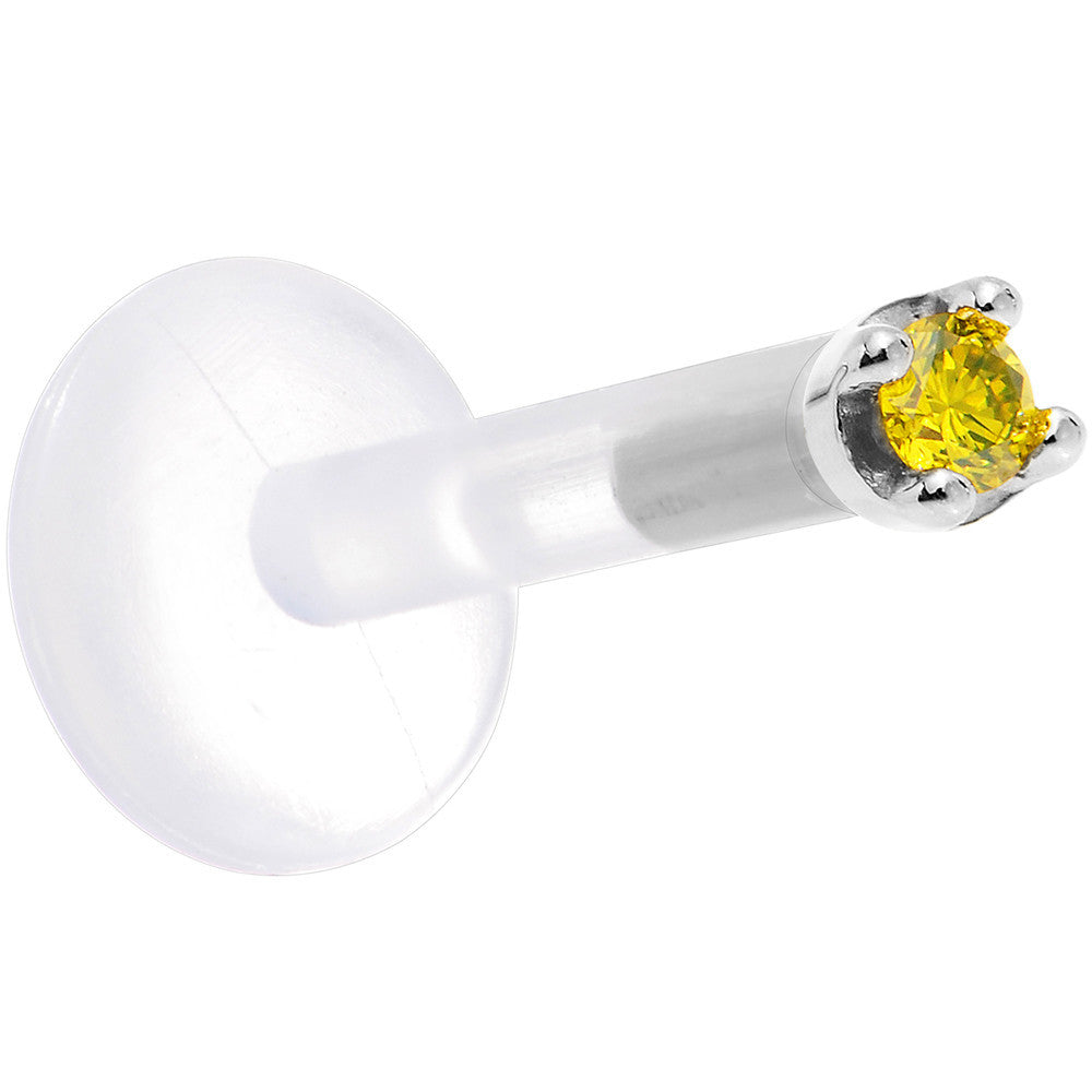 BodyCandy Solid 14K White Gold 1.5mm Genuine Yellow Diamond Bioplast Push in Monroe — lifestyle context