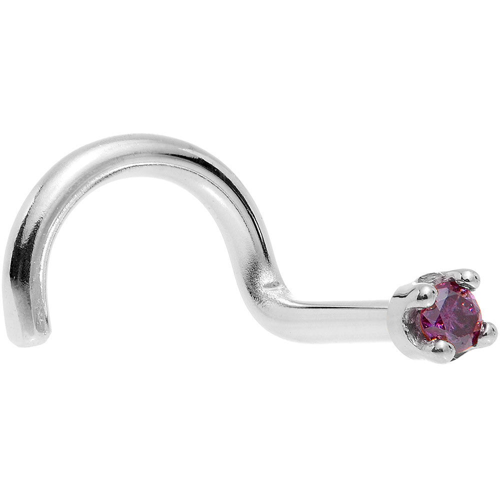 BodyCandy Solid 14K White Gold 1.5mm Genuine Purple Diamond Nose Ring — lifestyle context